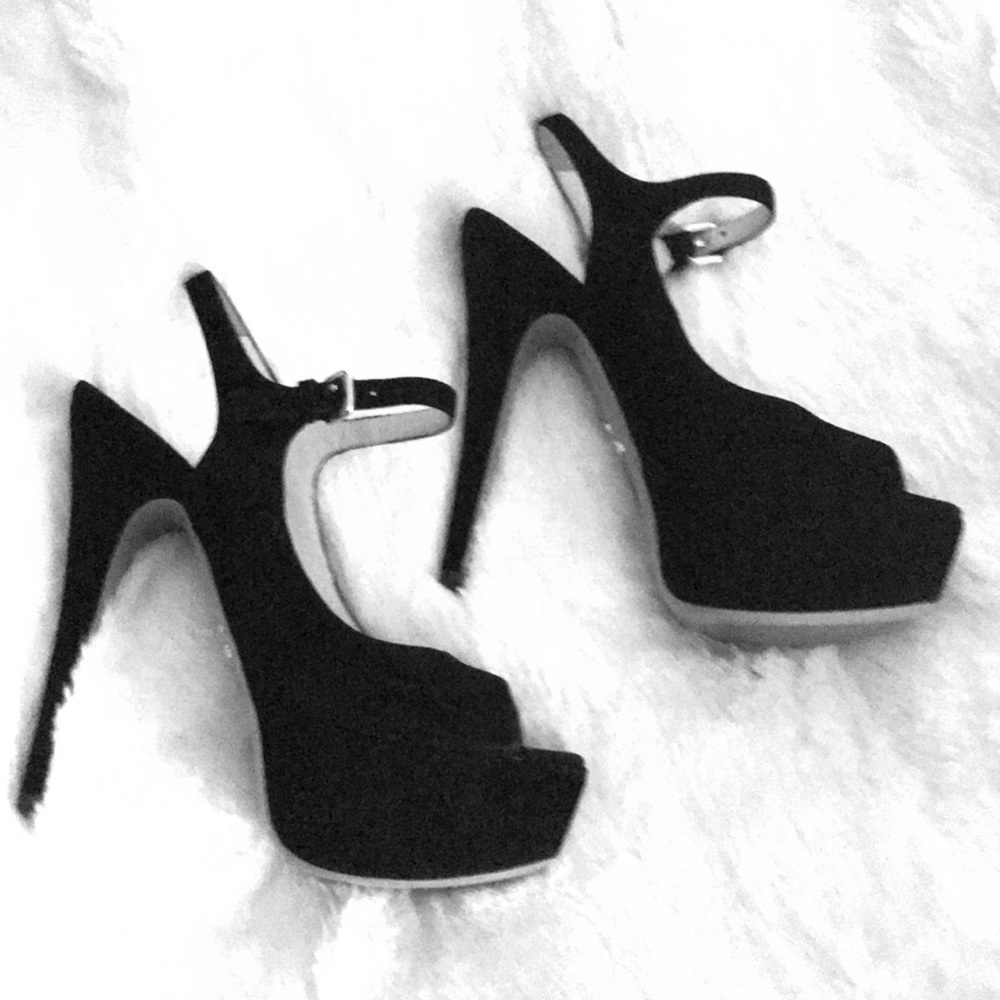 Prada platform peep toe heels